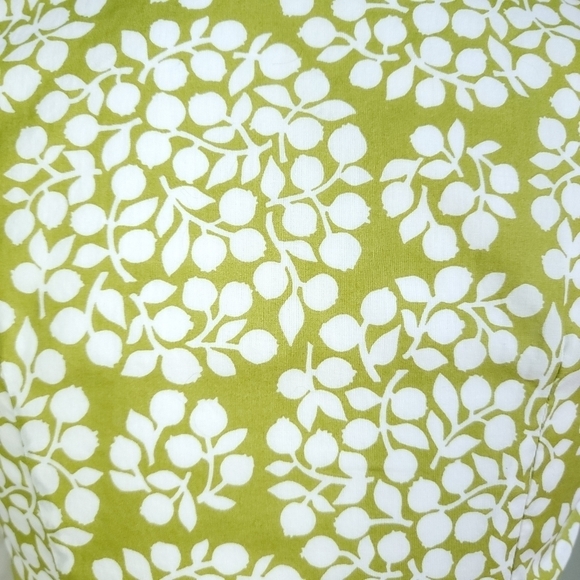 Lesley Evers Cotton Bold Botanical Print Wrap Dress Lime Green White Bow Tie - Picture 10 of 12